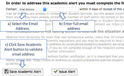 A figure indicating who to add a different contact to an alert.