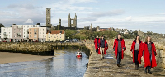 Students on the pier